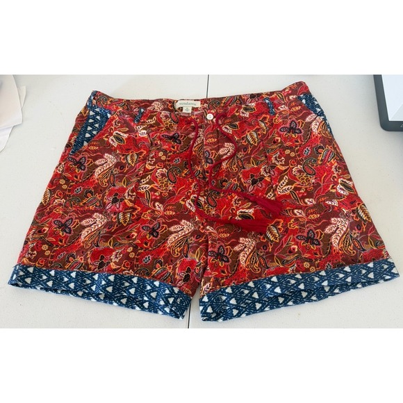 Sundance Womens XL Cotton Linen Blend Paisley Print Kalini Shorts - Picture 5 of 9